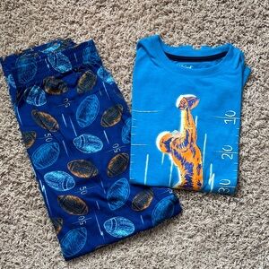 Cat & Jack Blue and Orange Football Pajama Set